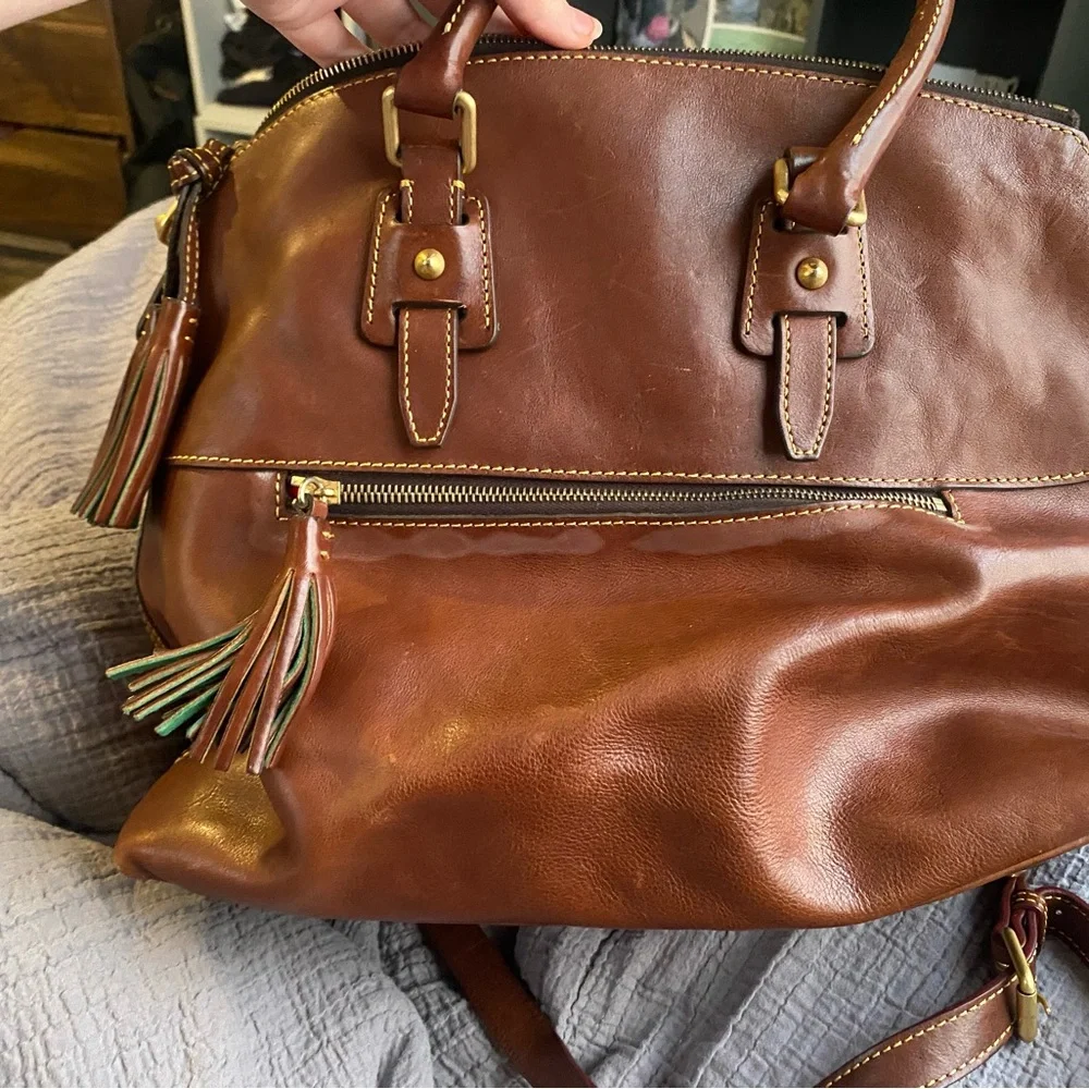 Dooney & Bourke Rich Brown Satchel - Picture 5 of 8